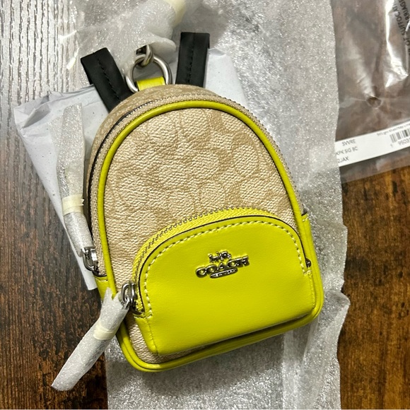Coach Bags Coach Mini Court Backpack Bag Charm In Signature Canvas